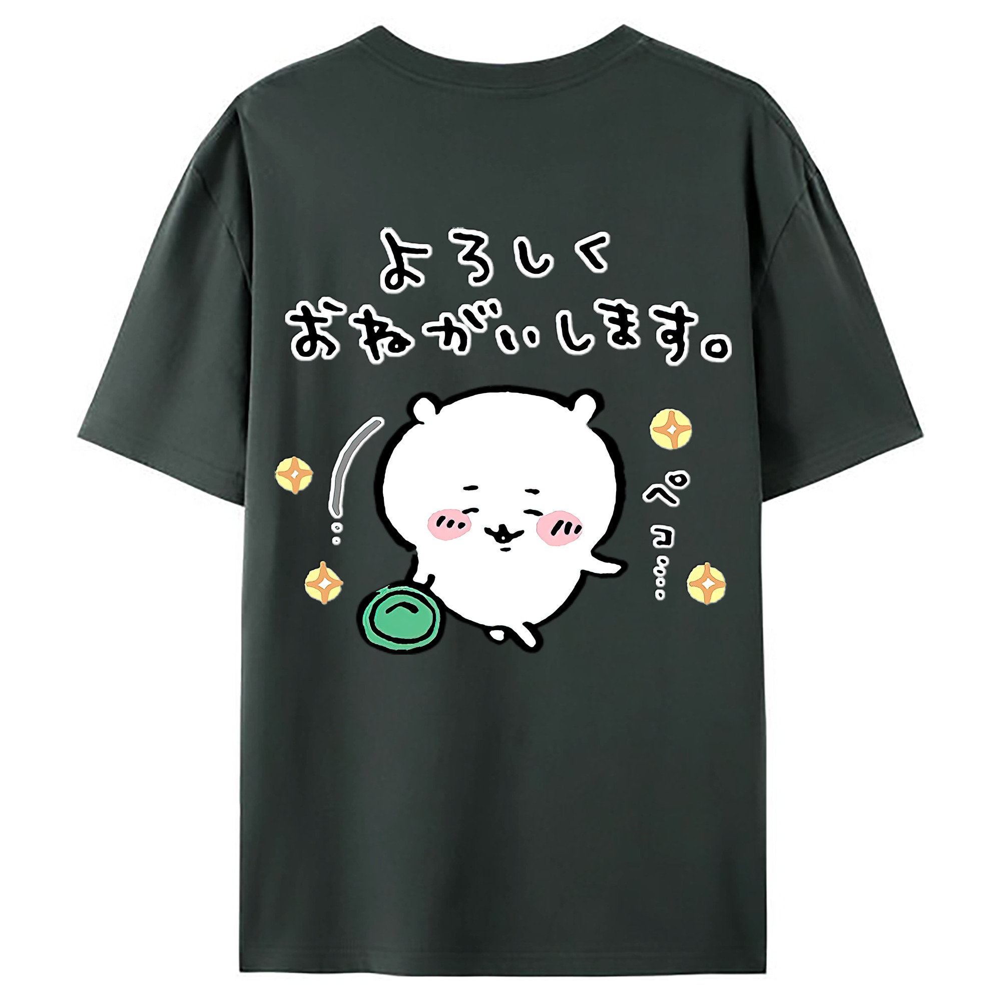 （画像用） ちいかわ ちいかわ Chii-kawa chiikawa 綿100％ メンズ半袖Tシャツ（バックプリント） 通気性